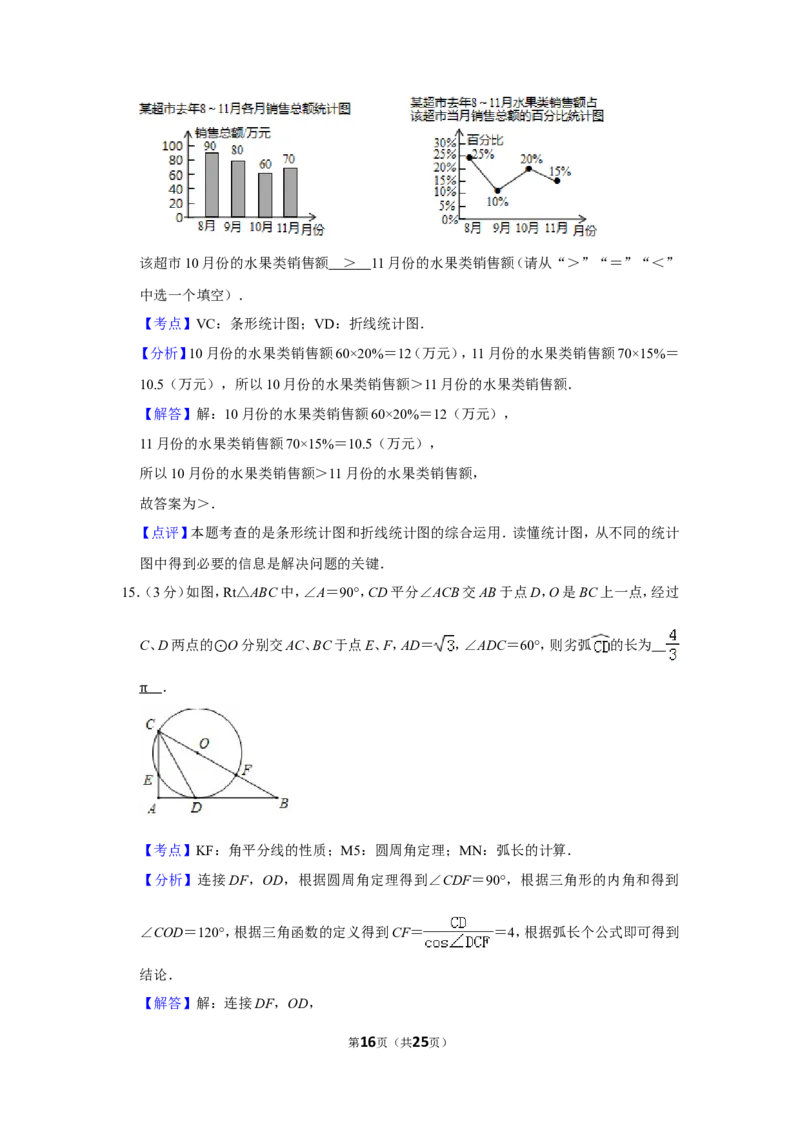 2019年湖北省黄石市中考数学试卷_人教版数学九年级上册_版本一_人教版数学九年级上册（RJ）--7期中、期末、月考、中考真题_人教版数学九年级上册（RJ）--7期中、期末、月考、中考真题