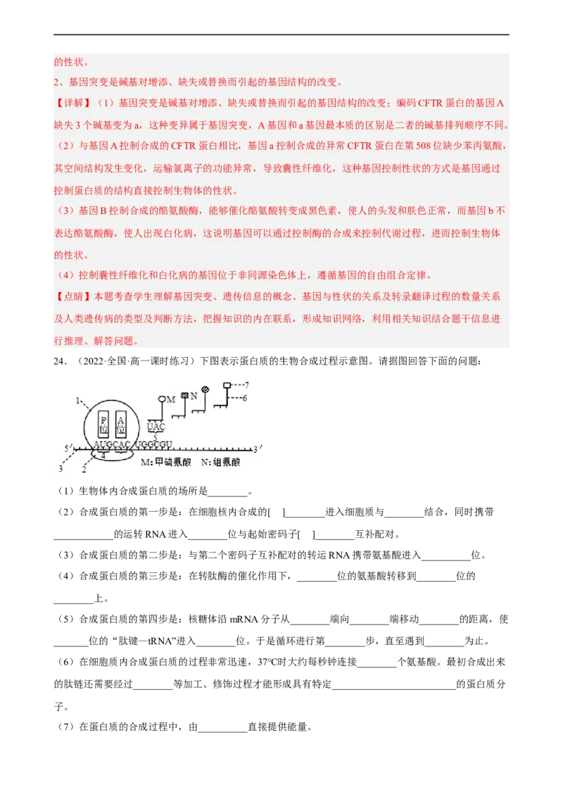 解密08遗传的分子学基础（分层训练)（解析版）_通用版（老高考）复习资料_2023年复习资料_二轮复习_高频考点解密2023年高考生物二轮复习讲义+分层训练（全国通用）
