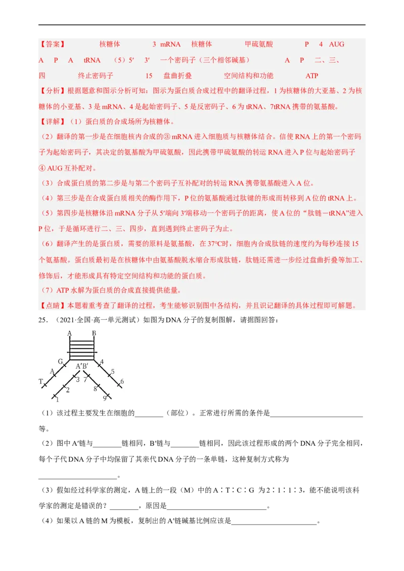 解密08遗传的分子学基础（分层训练)（解析版）_通用版（老高考）复习资料_2023年复习资料_二轮复习_高频考点解密2023年高考生物二轮复习讲义+分层训练（全国通用）
