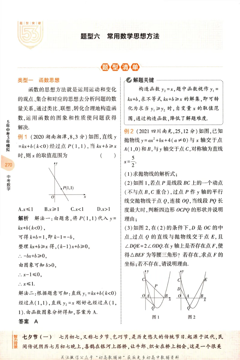 2023版《5年中考3年模拟》中考数学知识清单_53中考总复习_2023版