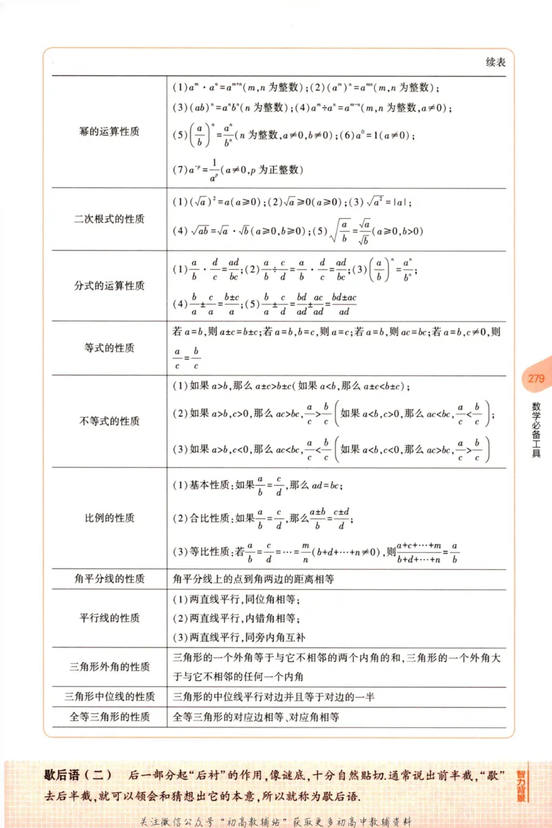 2023版《5年中考3年模拟》中考数学知识清单_53中考总复习_2023版