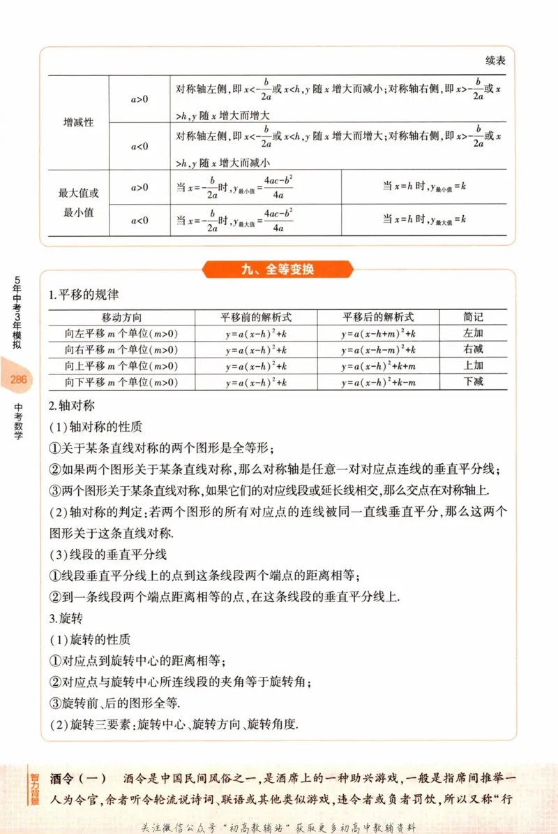 2023版《5年中考3年模拟》中考数学知识清单_53中考总复习_2023版