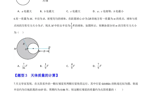 第七章万有引力与宇宙航行（举一反三重难点训练）（原卷版）_2026高考物理_222026版物理《高考一轮复习举一反三》全国版_2026《高中物理&bull;举一反三系列》必修二(RJ)_本章复习