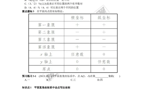 3.1第1课时平面直角坐标系_湘教版初中数学课件_数学湘教版8下教案PPT课件配套资料_数学湘教版初中8年级下册习题试题_同步练习