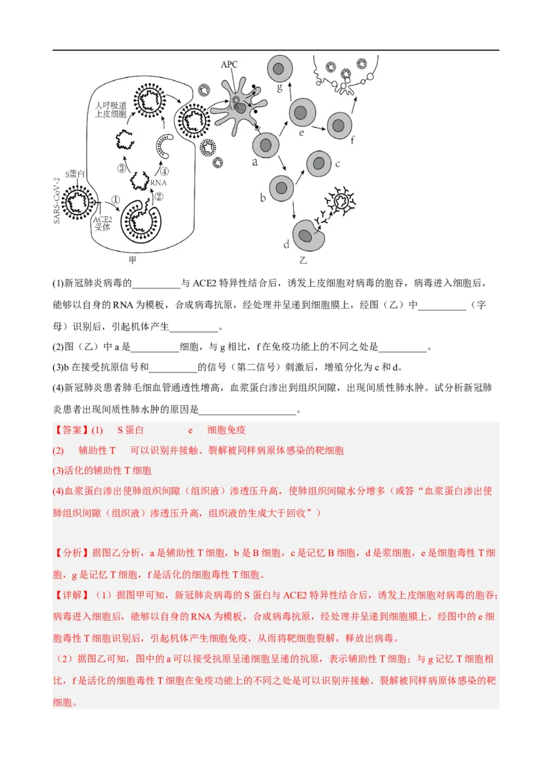 解密13免疫调节（分层训练)（解析版）_通用版（老高考）复习资料_2023年复习资料_二轮复习_高频考点解密2023年高考生物二轮复习讲义+分层训练（全国通用）