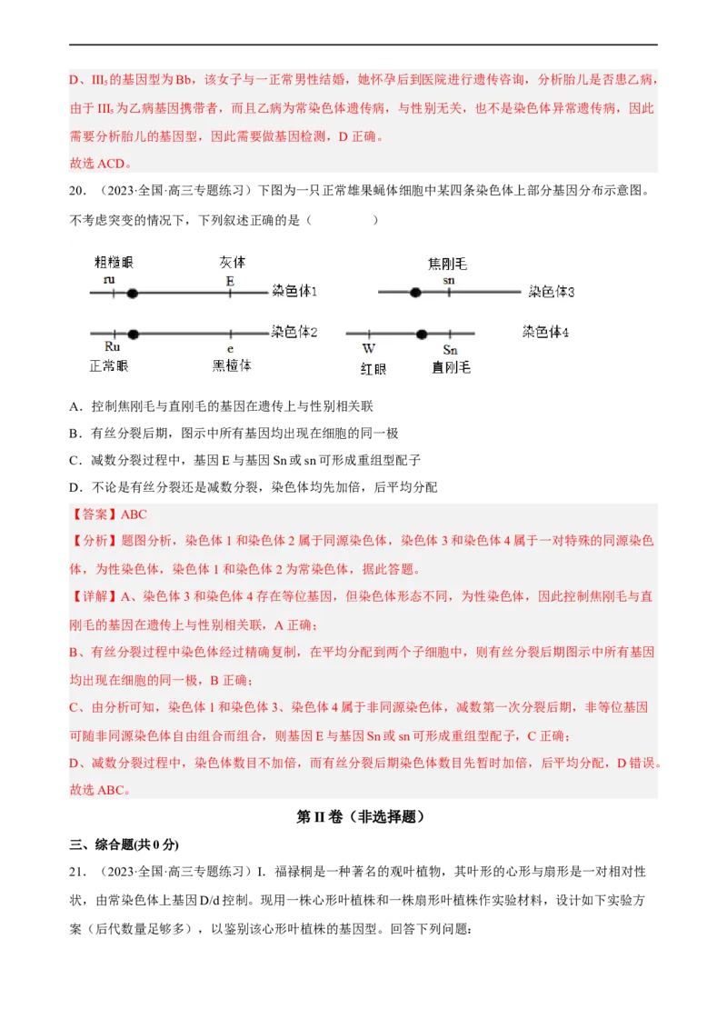 解密07遗传的细胞学基础（分层训练)（解析版）_通用版（老高考）复习资料_2023年复习资料_二轮复习_高频考点解密2023年高考生物二轮复习讲义+分层训练（全国通用）