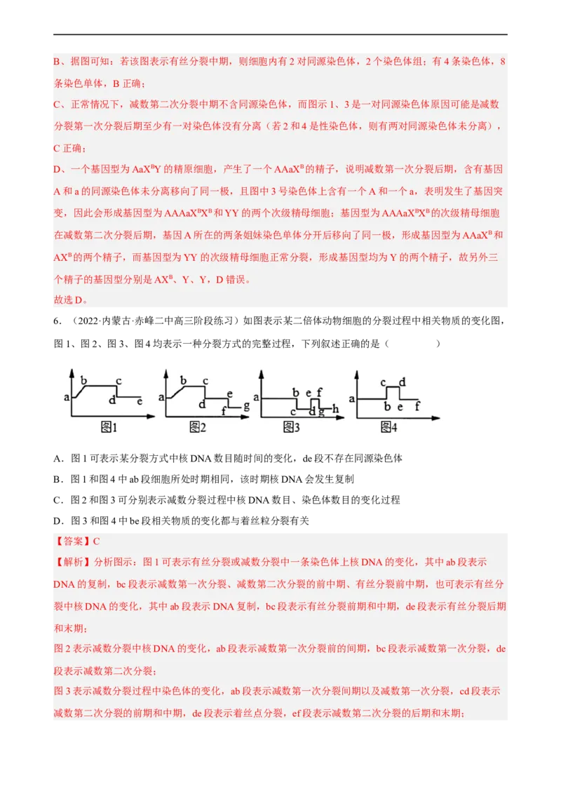 解密07遗传的细胞学基础（分层训练)（解析版）_通用版（老高考）复习资料_2023年复习资料_二轮复习_高频考点解密2023年高考生物二轮复习讲义+分层训练（全国通用）