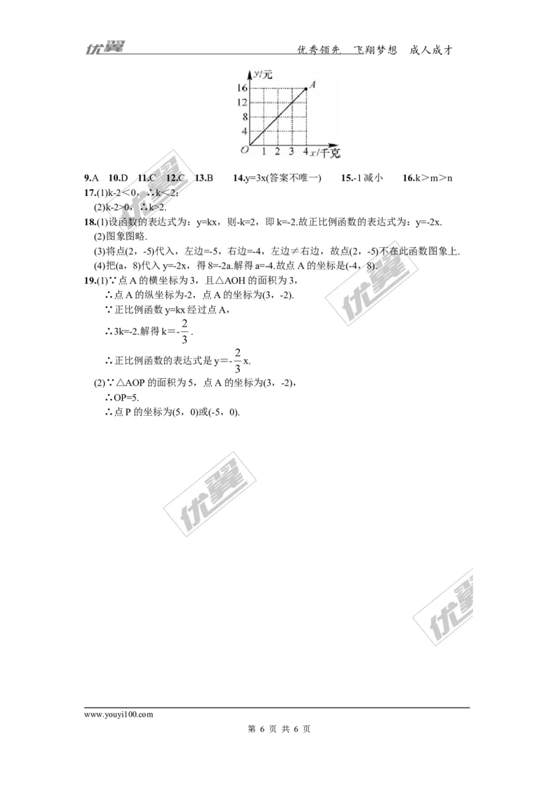 4.3第1课时正比例函数的图象和性质1_湘教版初中数学课件_数学湘教版8下教案PPT课件配套资料_数学湘教版初中8年级下册习题试题_同步练习