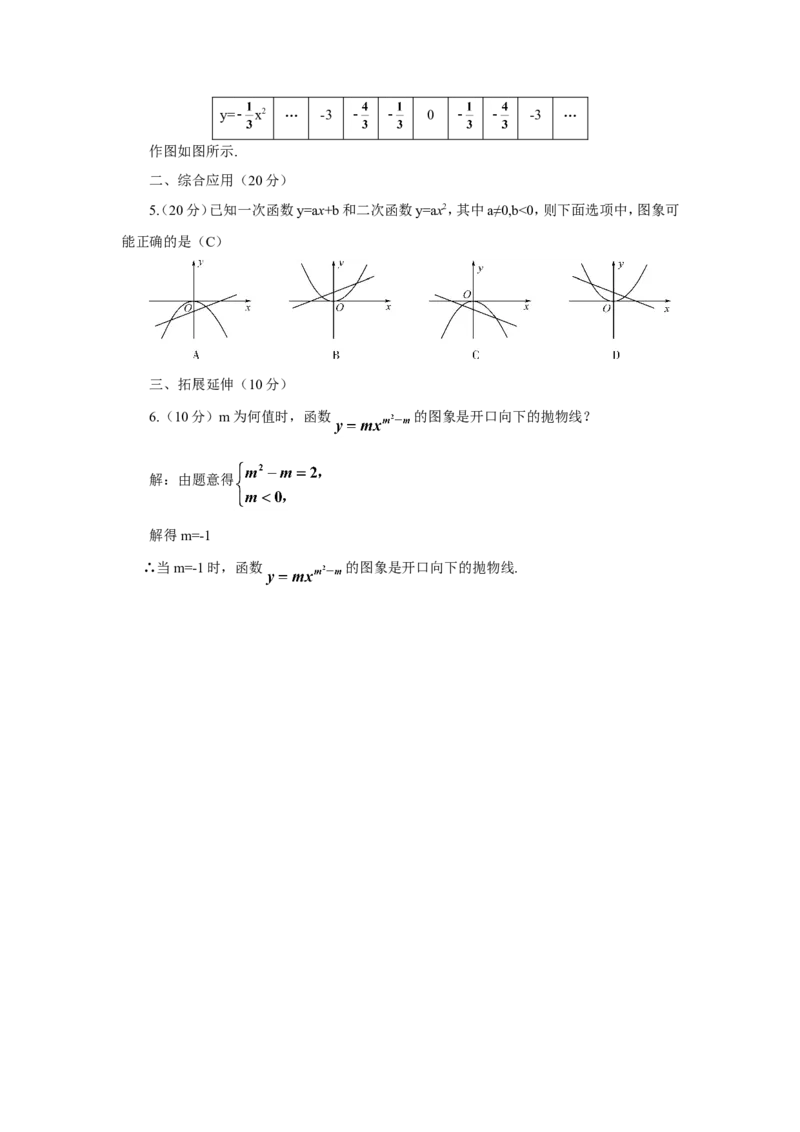 22.1.2二次函数y=ax2的图象和性质（导学案）_人教版数学九年级上册_版本二_九年级数学上册（人教版）_教学设计_教案多套_9上数教案推荐_R9数上教案_第二十二章二次函数_导学案
