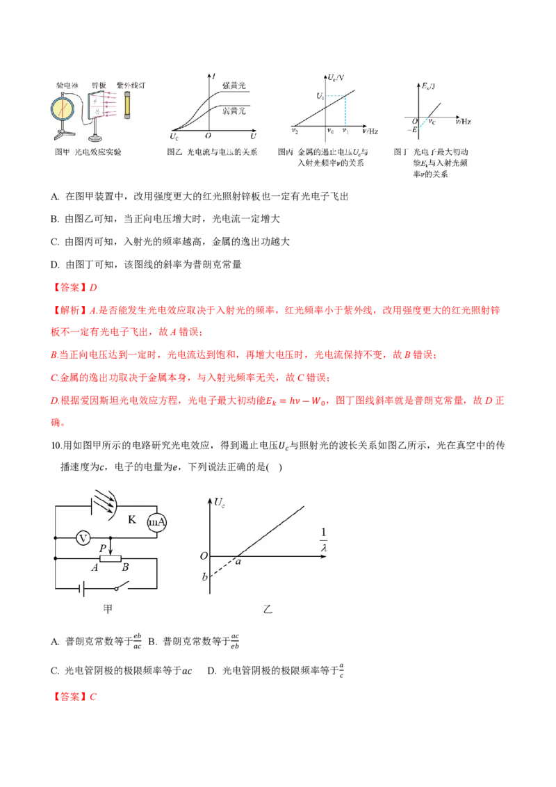 第四章原子结构和波粒二象性（举一反三重难点训练）（解析版）_2026高考物理_222026版物理《高考一轮复习举一反三》全国版_2026《高中物理&bull;举一反三系列》选修三(RJ)_本章复习