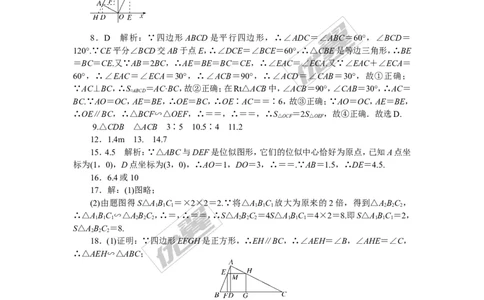 专项训练三　图形的相似_湘教版初中数学课件_数学湘教版9下教案PPT课件配套资料_数学湘教版初中9年级下册--7.各阶段精品试题_九年级全册复习专项训练
