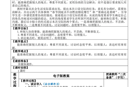 口语交际：意见不同怎么办教案_6上语文-保存转存之后查看_03第1套课件+教案配套部编六上语文_6第六单元_口语交际：意见不同怎么办