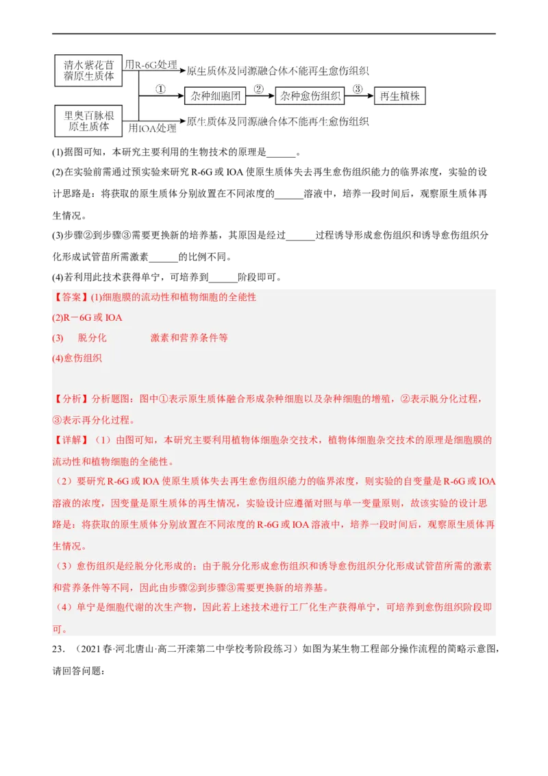 解密18细胞工程（分层训练)（解析版）_通用版（老高考）复习资料_2023年复习资料_二轮复习_高频考点解密2023年高考生物二轮复习讲义+分层训练（全国通用）