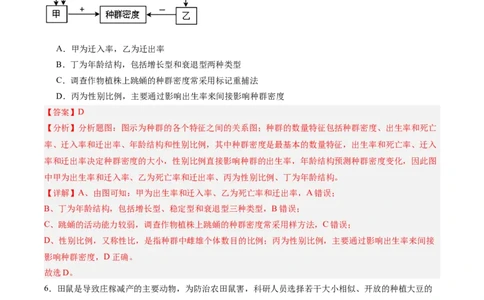 考点通关卷30种群和群落（解析版）_2025年新高考资料_一轮复习_2025年高考生物一轮复习考点通关卷（新高考通用）
