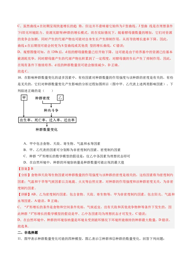 考点通关卷30种群和群落（解析版）_2025年新高考资料_一轮复习_2025年高考生物一轮复习考点通关卷（新高考通用）