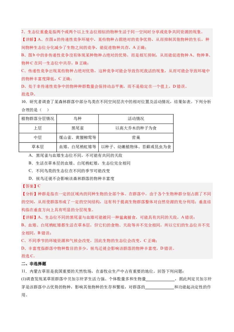 考点通关卷30种群和群落（解析版）_2025年新高考资料_一轮复习_2025年高考生物一轮复习考点通关卷（新高考通用）