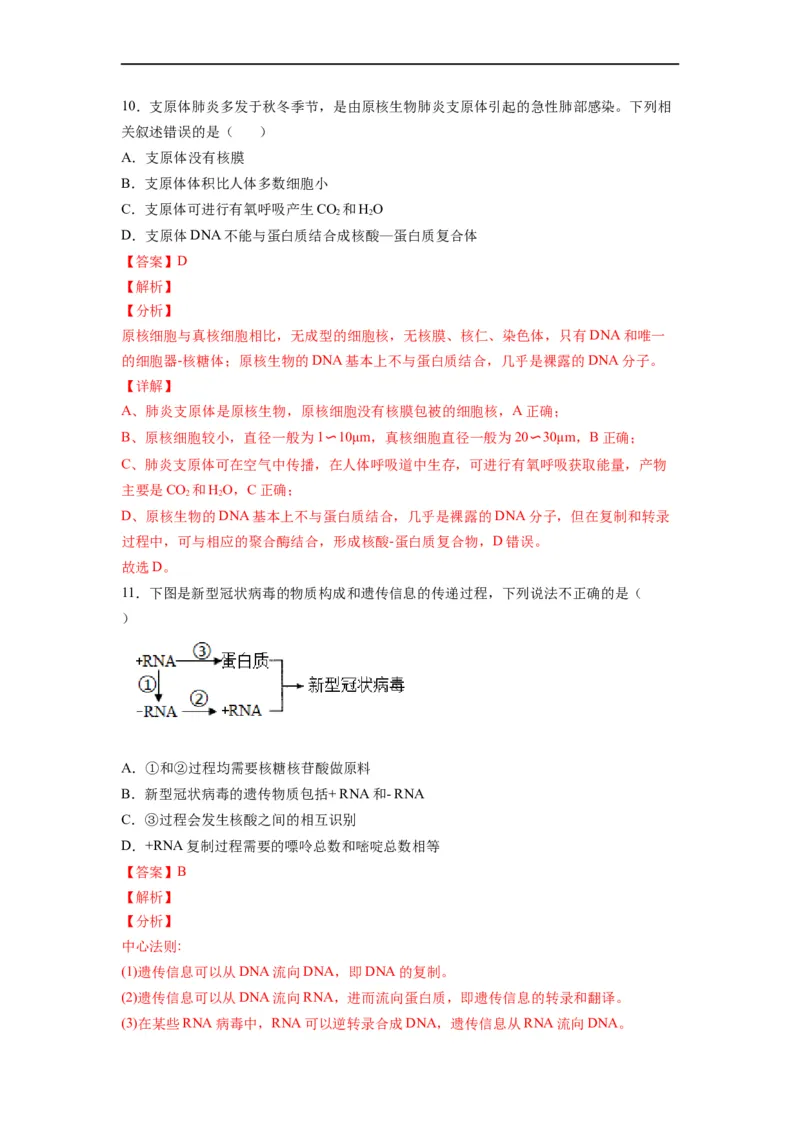 重难点11基因的表达（解析版）_通用版（老高考）复习资料_2023年复习资料_专项复习_2023年高考生物热点&middot;重点&middot;难点专练（全国通用）