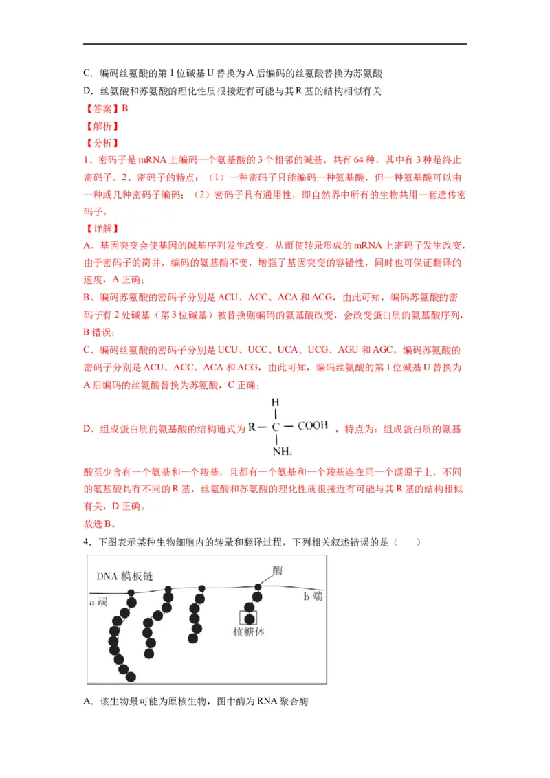 重难点11基因的表达（解析版）_通用版（老高考）复习资料_2023年复习资料_专项复习_2023年高考生物热点&middot;重点&middot;难点专练（全国通用）