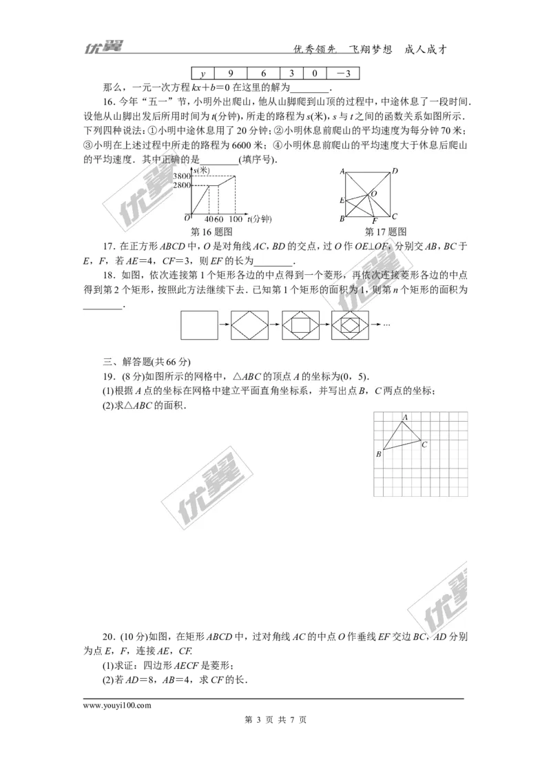 期末检测卷_湘教版初中数学课件_数学湘教版8下教案PPT课件配套资料_数学湘教版初中8年级下册习题试题_《学练优》检测卷