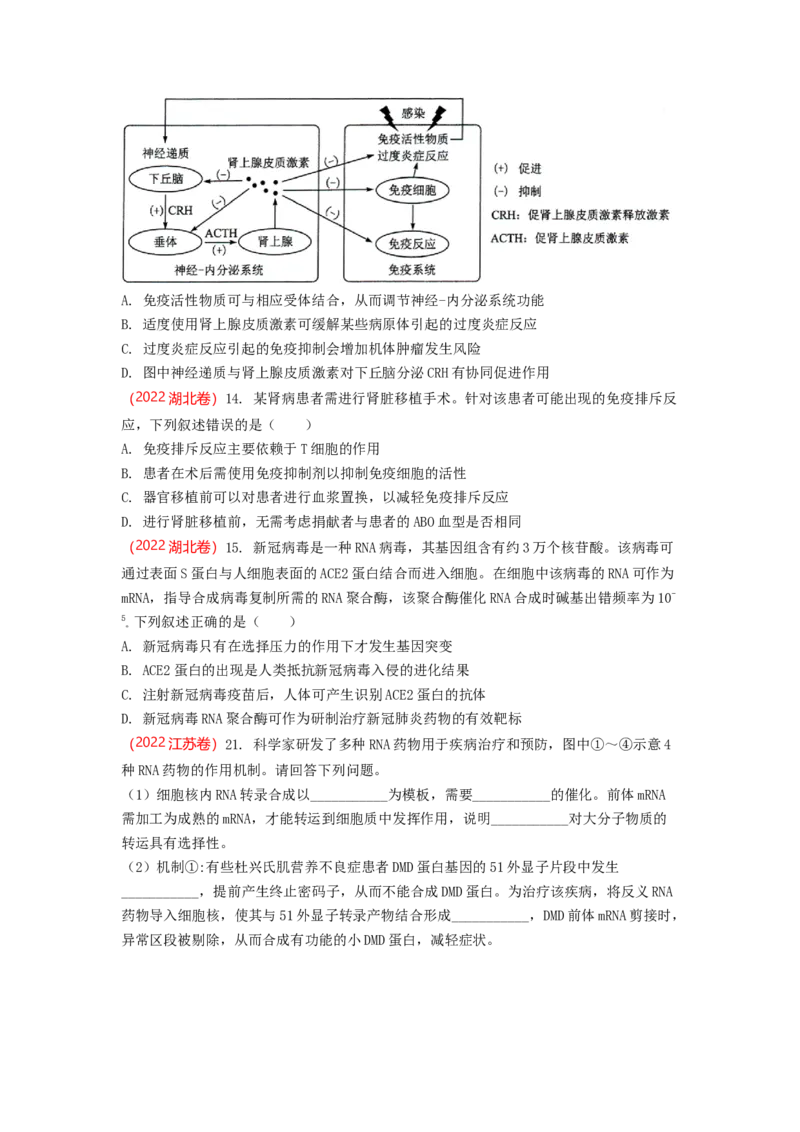 解密13免疫调节（讲义)（学生版）_新高考复习资料_2023年新高考复习资料_二轮复习_高频考点解密2023年高考生物二轮复习讲义+分层训练（全国通用）288808838