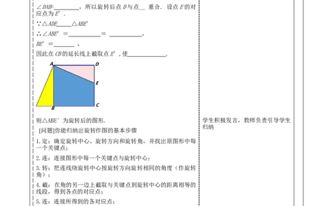 23.1.2图形的旋转教学设计_人教版数学九年级上册_版本二_九年级数学上册（人教版）_大单元教学课件+教学设计-U42_第二十三章旋转_23.1.2图形的旋转课件（25张PPT）+教案+大单元教学设计