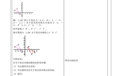 23.2.3关于原点对称的点的坐标教学设计_人教版数学九年级上册_版本二_九年级数学上册（人教版）_大单元教学课件+教学设计-U42_第二十三章旋转