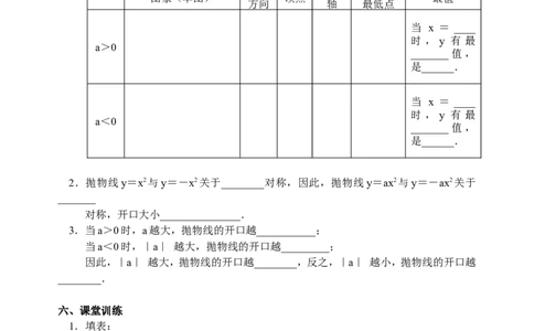 22.2二次函数导学案_人教版数学九年级上册_版本二_九年级数学上册（人教版）_教学设计_教案多套_九年级上册教案选择2_人教版九年级上册全册导学案（53份）_第22章二次函数