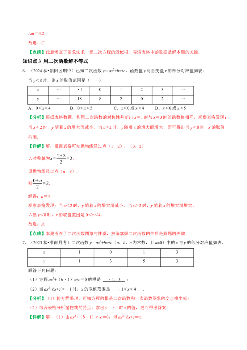 22.2二次函数与一元二次方程（解析版）（人教版）_人教版数学九年级上册_版本二_九年级数学上册（人教版）_专题训练+提分专项训练-V6_2026版