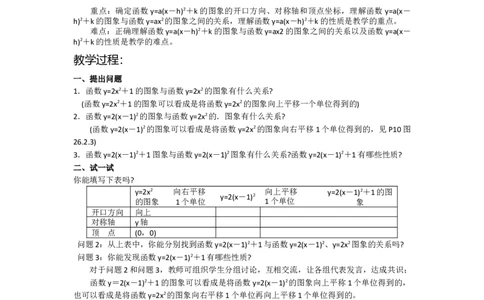 22.1.3第3课时二次函数y=a（x-h）2+k的图象和性质2_人教版数学九年级上册_版本二_九年级数学上册（人教版）_教学设计_教案多套_9上数教案选择3