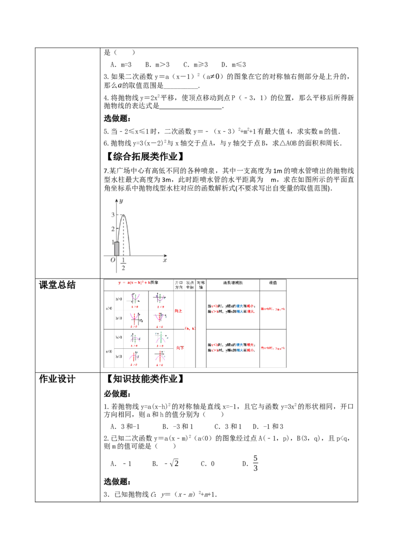 22.1.3二次函数y=a〖(x-h)〗^2+k的图象与性质_人教版数学九年级上册_版本二_九年级数学上册（人教版）_大单元教学课件+教学设计-U42_第二十二章二次函数