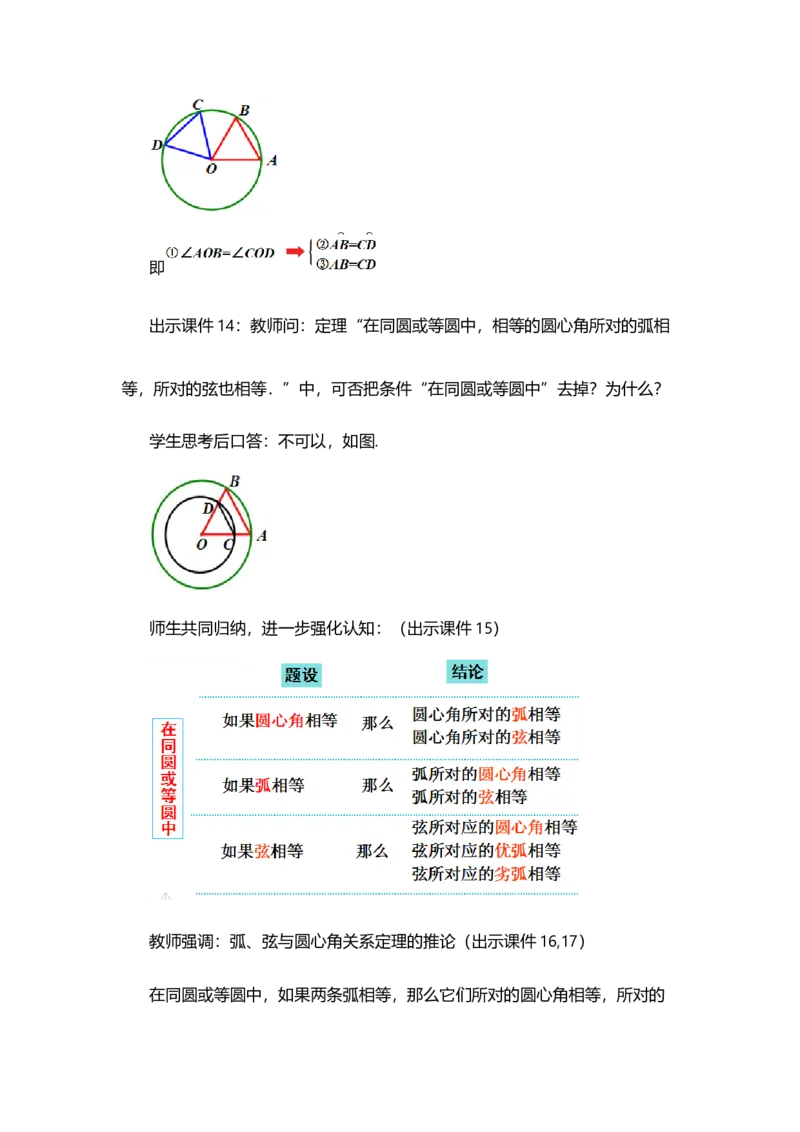 24.1.3弧、弦、圆心角_人教版数学九年级上册_版本二_九年级数学上册（人教版）_教学设计_教案选择1_9上数教案选择1_第二十四章圆（教案）_24.1圆的有关性质