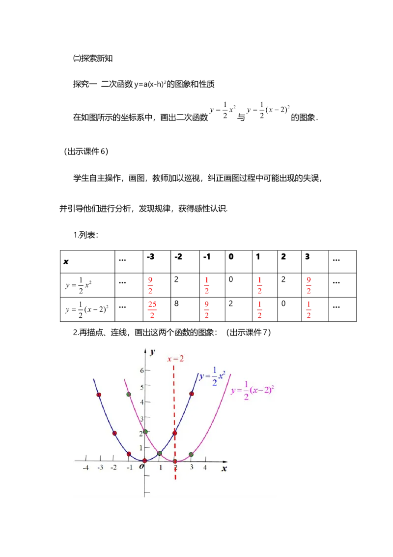 22.1.3二次函数y=a（x-h）&sup2;+k的图象和性质（第2课时）_人教版数学九年级上册_版本二_九年级数学上册（人教版）_教学设计_教案多套_9上数教案选择1_第二十二章二次函数（教案）