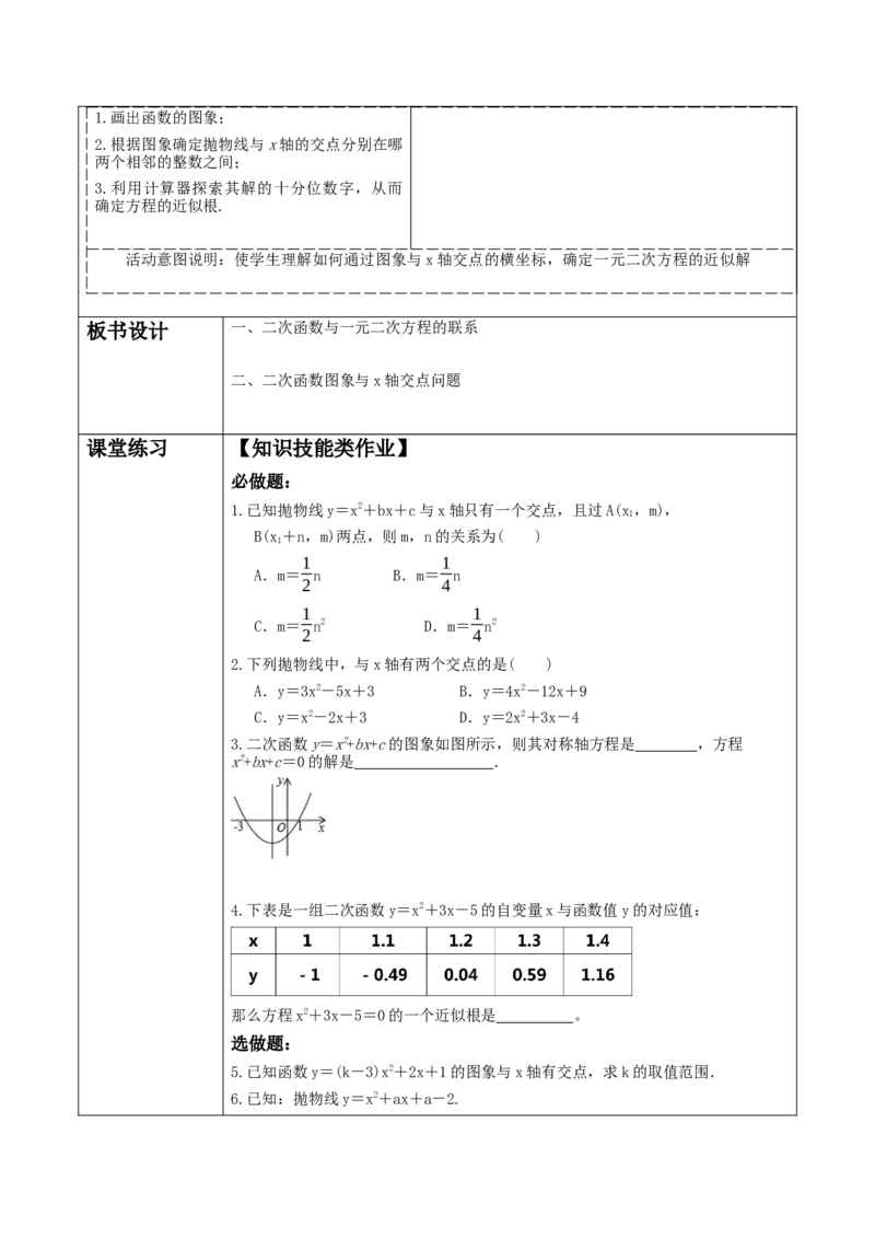 22.2二次函数与一元二次方程_人教版数学九年级上册_版本二_九年级数学上册（人教版）_大单元教学课件+教学设计-U42_第二十二章二次函数