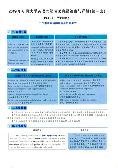 2019年06月真题解析第1套(1)_大学英语四六级（点进文件夹）_大学英语四级+六级_六级真题_六级真题（25年12月的一般在最下面）_2019年06月CET6题+解+音频_03、答案解析