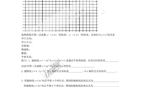 22.1.3第1课时二次函数y=ax2+k的图象和性质2_人教版数学九年级上册_版本一_人教版数学九年级上册（RJ）--3学案_人教版数学九年级上册（RJ）--3学案