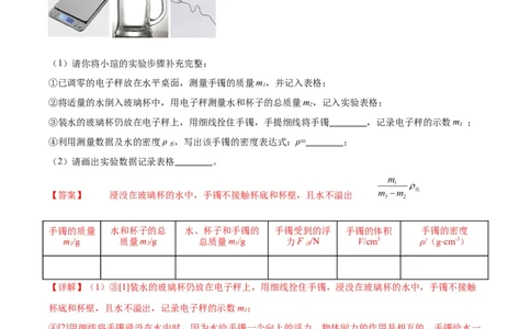 专题17多种方法测密度实验（教师版）_北京中考物理c_2026北京中考物理专用5年中考真题和1年模拟题分类汇编(2021-2025)_5年（2020-2024）中考物理真题分类汇编（北京专用）
