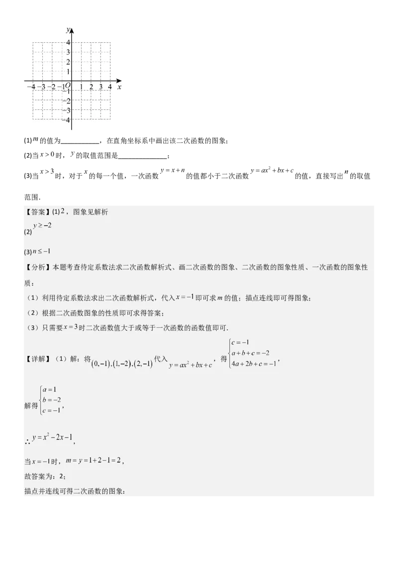 22.1.4二次函数y=ax2+bx+c（a&ne;0）的图象和性质（十大考点+十大题型）教师版_人教版数学九年级上册_版本二_九年级数学上册（人教版）_考点题型技巧高分突破-U360_2026版