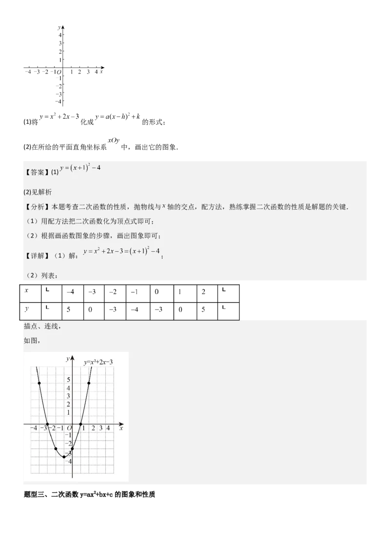 22.1.4二次函数y=ax2+bx+c（a&ne;0）的图象和性质（十大考点+十大题型）教师版_人教版数学九年级上册_版本二_九年级数学上册（人教版）_考点题型技巧高分突破-U360_2026版