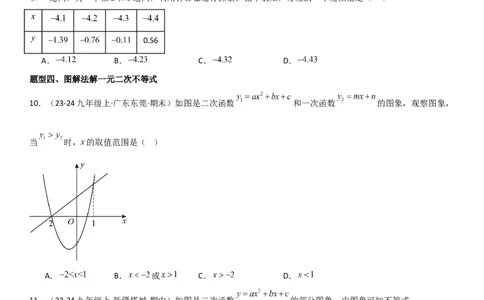 22.2二次函数与一元二次方程学生版_人教版数学九年级上册_版本二_九年级数学上册（人教版）_考点题型技巧高分突破-U360_2025版