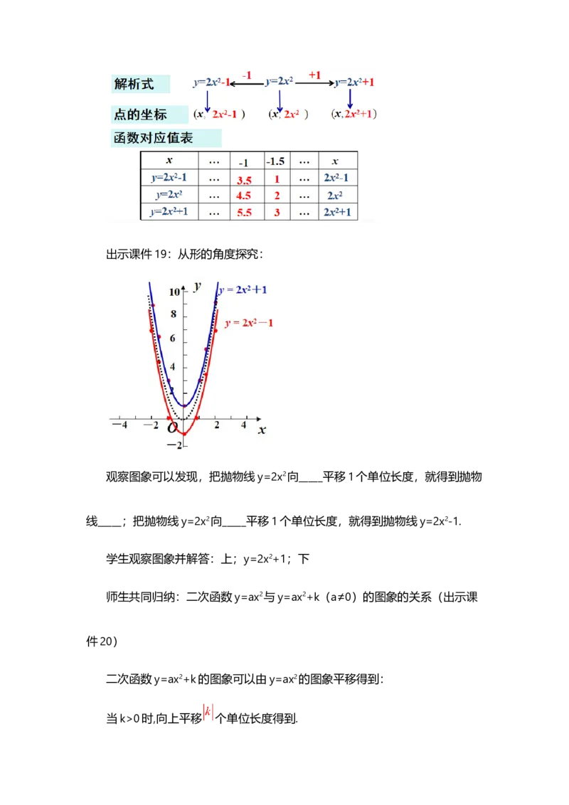 22.1.3二次函数y=a（x-h）&sup2;+k的图象和性质（第1课时）_人教版数学九年级上册_版本二_九年级数学上册（人教版）_教学设计_教案选择1_9上数教案选择1_第二十二章二次函数（教案）