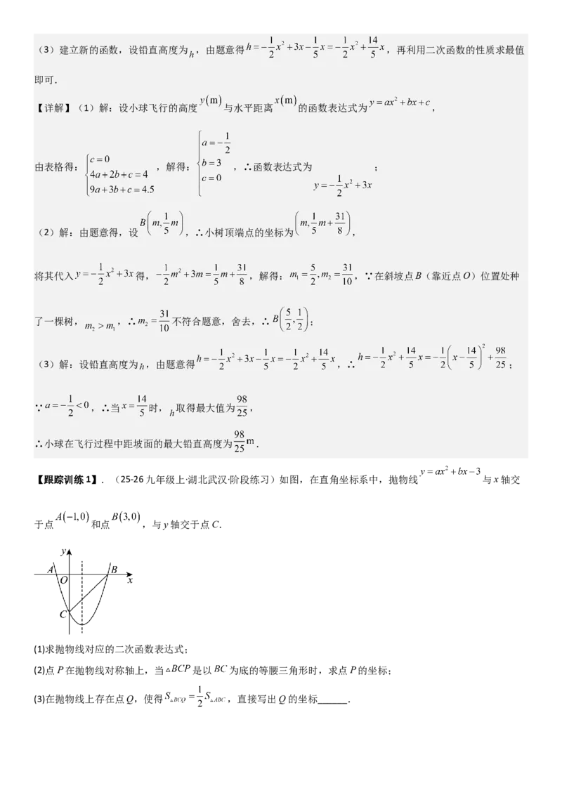 22.3实际问题与二次函数教师版_人教版数学九年级上册_版本二_九年级数学上册（人教版）_考点题型技巧高分突破-U360_2026版