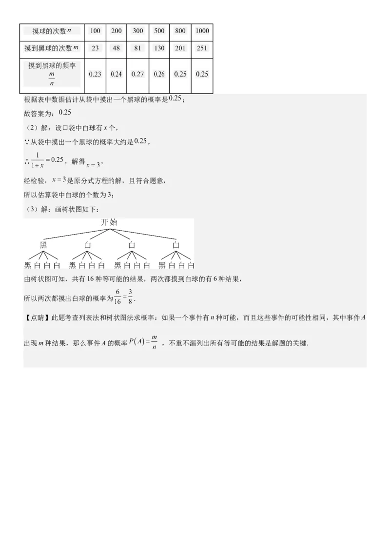 25.3用频率估计概率教师版_人教版数学九年级上册_版本二_九年级数学上册（人教版）_考点题型技巧高分突破-U360_2025版