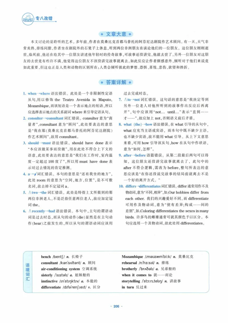 HY新版专八改错1100题_英语专八真题c_专八各板块专项资料合集_B2-专八改错1100题