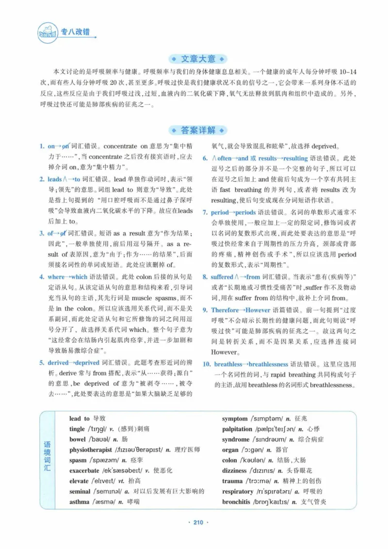 HY新版专八改错1100题_英语专八真题c_专八各板块专项资料合集_B2-专八改错1100题