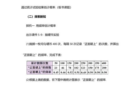 25.3用频率估计概率_人教版数学九年级上册_版本二_九年级数学上册（人教版）_教学设计_教案选择1_9上数教案选择1_第二十五章概率初步（教案）_25.3用频率估计概率