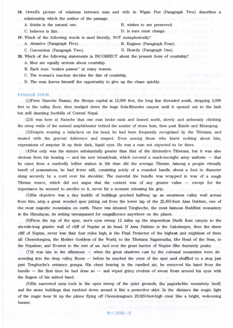 2009年英语专八真题(可复制可搜索)_英语专八真题c_专八历年真题2009-2025_新题型专八(2009~2025)_2009年专八真题+音频+解析