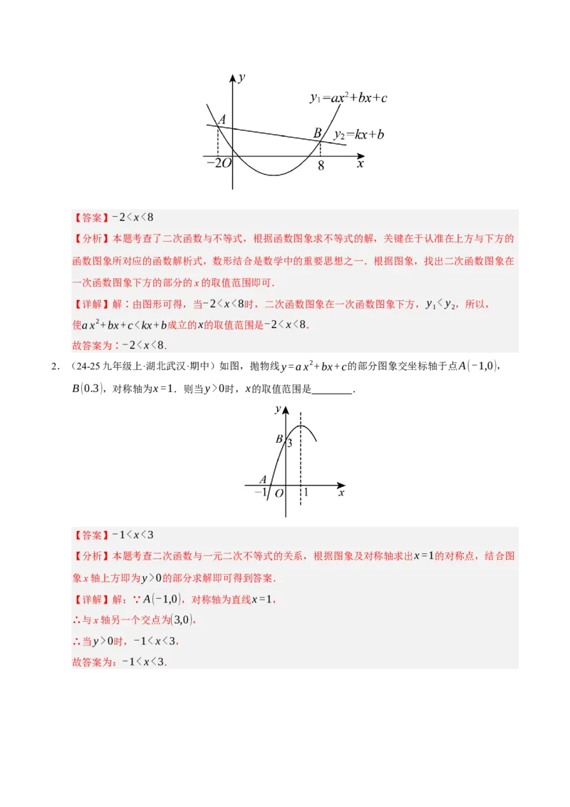 专题02二次函数（9知识&23题型&6易错&6方法清单）（期中知识清单）（教师版）_人教版数学九年级上册_版本二_九年级数学上册（人教版）_期末专项复习-U276_期中总复习