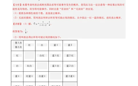 专题01概率初步（专项训练）（教师版）_人教版数学九年级上册_版本二_九年级数学上册（人教版）_单元知识复习专项-U105_2026版