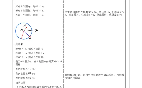 《24.2.1点和圆的位置关系》教学设计_人教版数学九年级上册_版本二_九年级数学上册（人教版）_大单元教学课件+教学设计-U42_第二十四章圆