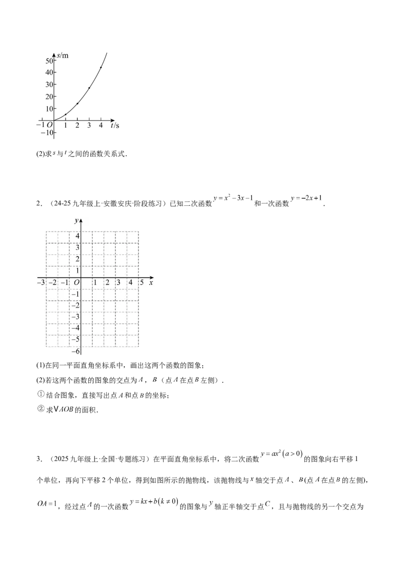 专题02二次函数的图象和性质重难点题型专训（4个知识点+11大题型+3大拓展训练+自我检测）（学生版）_人教版数学九年级上册_版本二_九年级数学上册（人教版）_重难点专题提升-V7_2026版